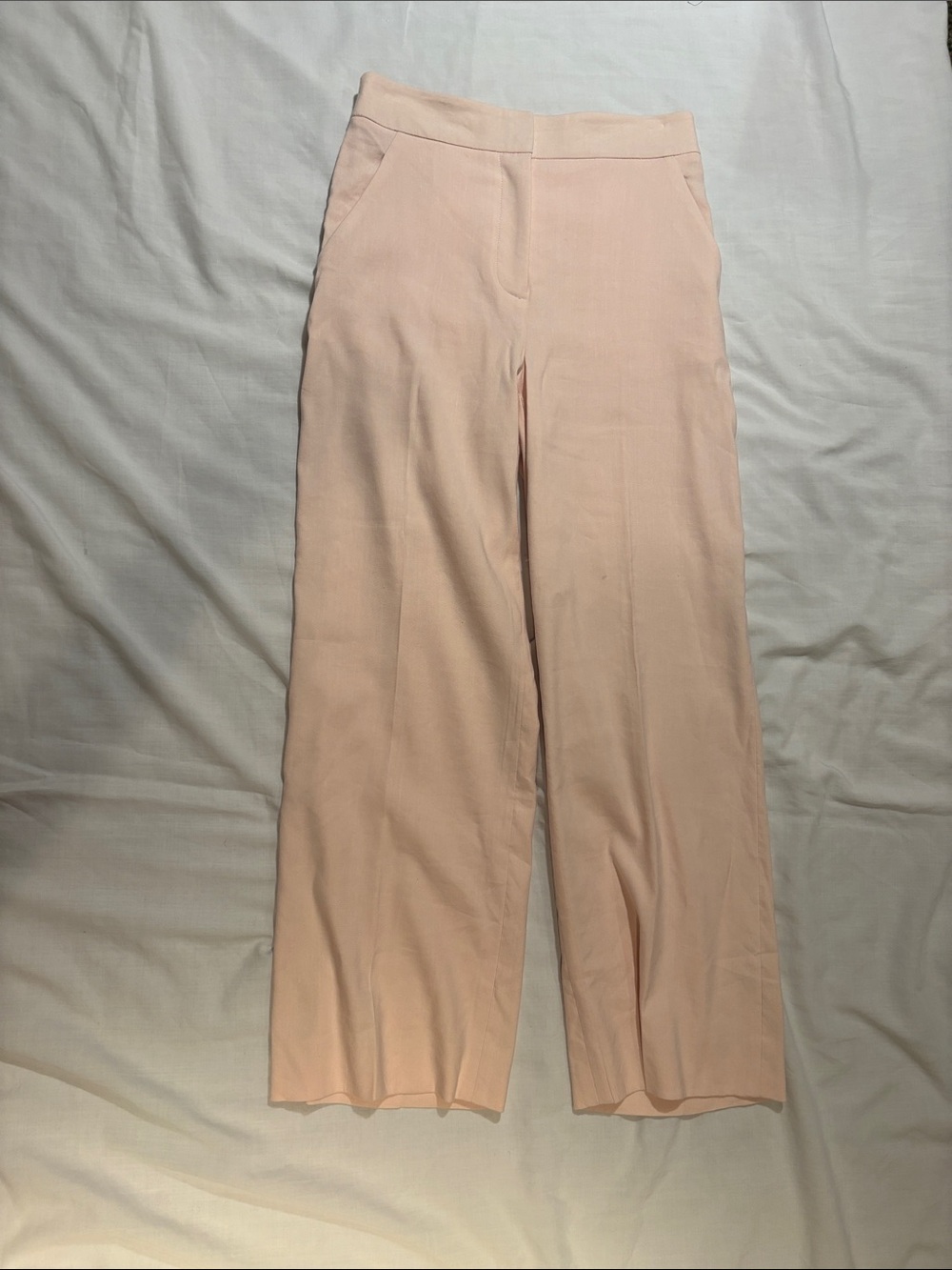 Veronica Beard Pale Blush Wide-Leg Pants